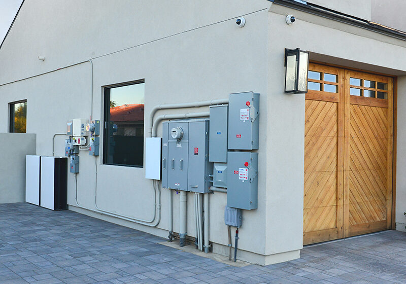 Battery storage outside a home